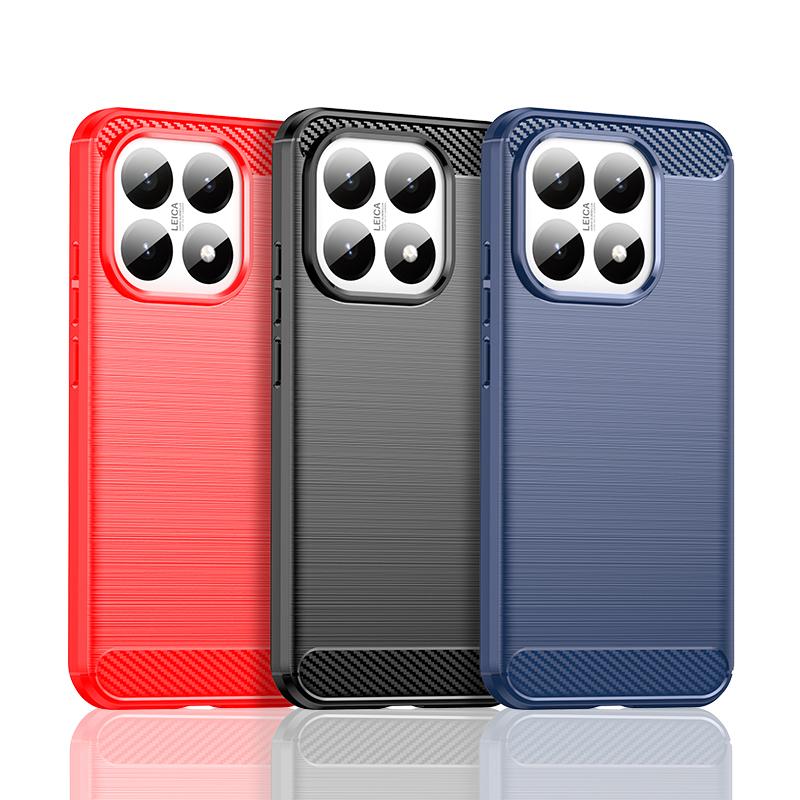 Para Capa Xiaomi 15T Case Para Xiaomi 15T Anti-queda Macio TPU Silicone Fibra de Carbono Traseira Case Para Xiaomi 15T Pro Case 6.83 polegadas