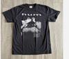 Maglietta nera grafica remake della band HUM, maglietta in cotone pesante S-4XL