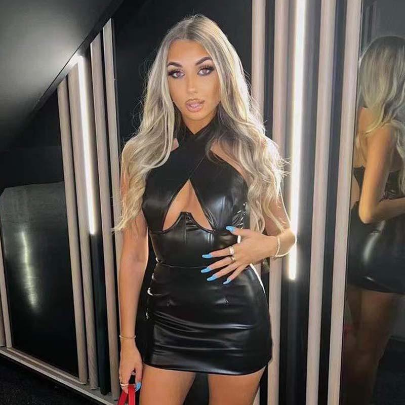 Women's Summer Hanging Neck Sexy Package Hip Sleeveless Dresses