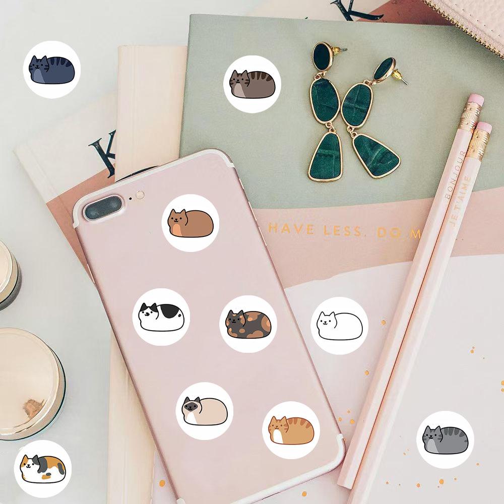 500 Sheets/Roll Cute Kitten Mimi Stickers for DIY Journals, Phone Case Decoration, and Gift Sealing.