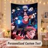Custom Personalized Tapestry,Jujutsu Kaisen Print Custom Name Text Wall Art Hanging for Bedroom