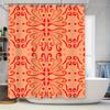 Modern Decorative Shower Curtains: Printed Bath Shrink Wrap Waterproof Fabric for Bathroom Accessories Orange Red Floral Pattern