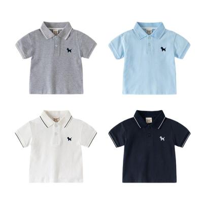 Boys' Polo Shirt Clothes Children's Summer Clothing Kids Puppy Embroider Short-Sleeved T-shirt Baby Boys' Lapel Casual Tops