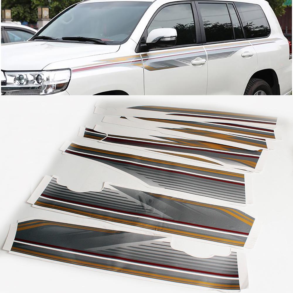 Auto Tür Seitenschweller Streifen Karosserie Aufkleber Racing Sport Styling Sticker für Toyota Land Cruiser 200 2016- Auto Karosserie Aufkleber