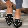 Womens Chic Knot Flat Shoes - Soft Knitted Slip-Ons with Pointed Toe - Ultra-Comfortable & Breathable for Everyday Style
