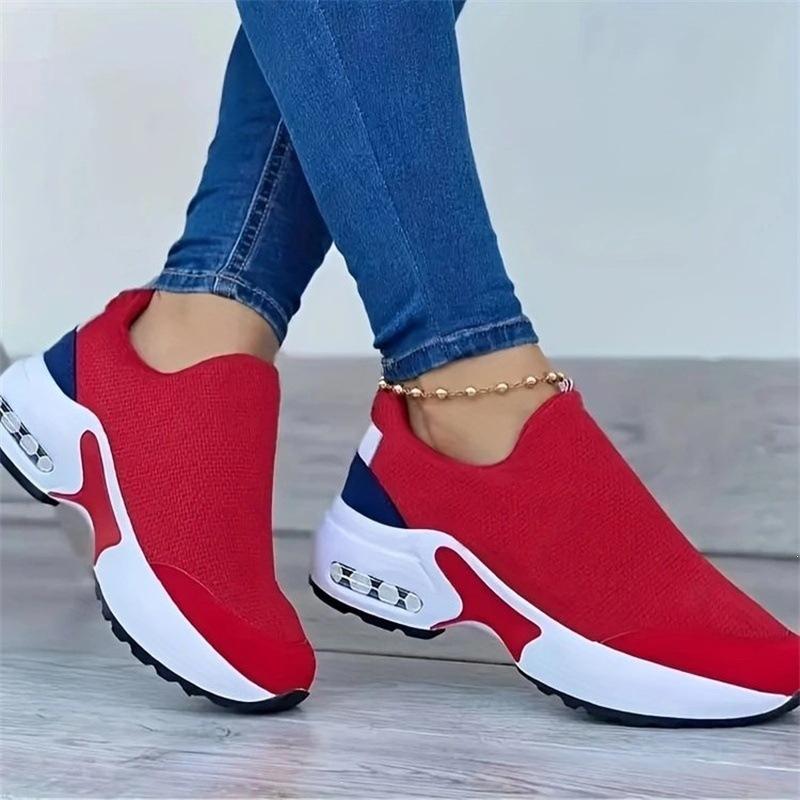 New Style Casual Sports Shoes - Large Size, Thick Sole, Round Toe, Women's Shoes