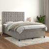 Maison Exclusive - Bed Slatted Base and Mattress Light Grey 140x200cm Velvet