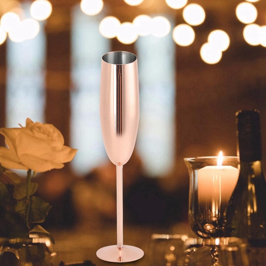 304 Edelstahl Rotweinglas Cocktail Champagnerglas Kelch Barzubehör Roségold