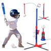 3-in-1 Baseball-Spielzeugset für Kinder mit hängendem Ballwerfer, verstellbarer Höhe, Kleinkind-Baseball-Set