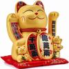 EnergyPower Golden Electric Lucky Cat Porcelain Large Premium Model Cushion Battery USB Gold Hand-painted Handmade Cute Hand-waving Celebrated Opening