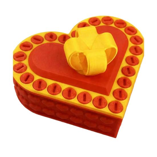 Liefdeshart Irritante Cadeaudoos met Schroeven 3D Geprint Kerst Puzzel Cadeaudoos Prank Doos Huis Kantoor Bureau Decoratie Ornament Grap Gag Cadeau