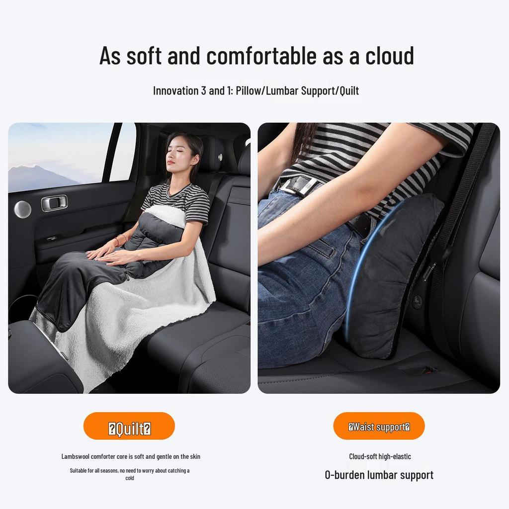 Toyota Compatible Flannel Neck Pillow & Lumbar Support for Camry, Highlander, Avalon, Corolla, Levin, Velenza