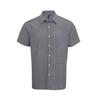Mens Gingham Cotton Short-Sleeved Shirt