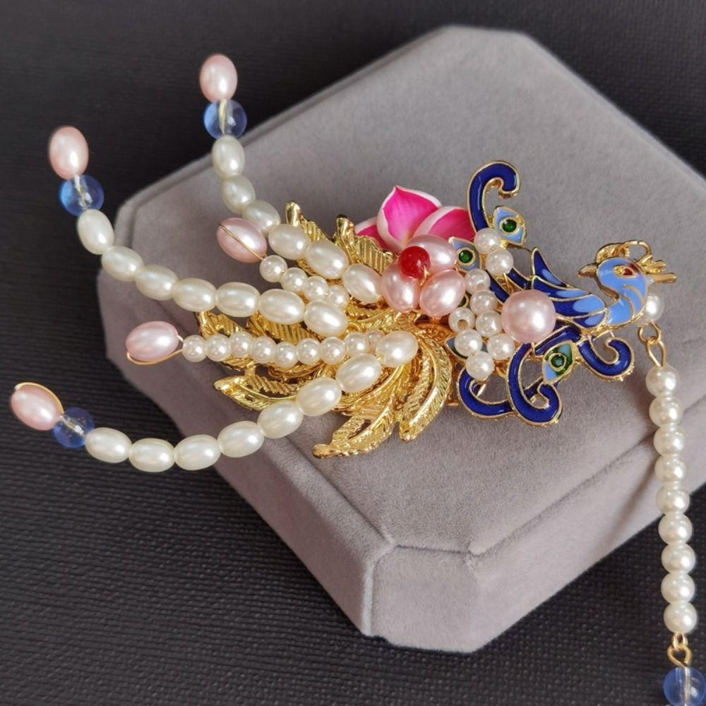 Pearl Chinese Style Hairpin Phoenix Hanfu Headwear Exquisite Hanfu Hair Stick Women