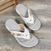 Fashion Women 2024 Summer Wedges Clip Toe Sandals Outdoor Slippers Casual Ladies Beach Shoes Metal Button Flip Flops Slides Footwear