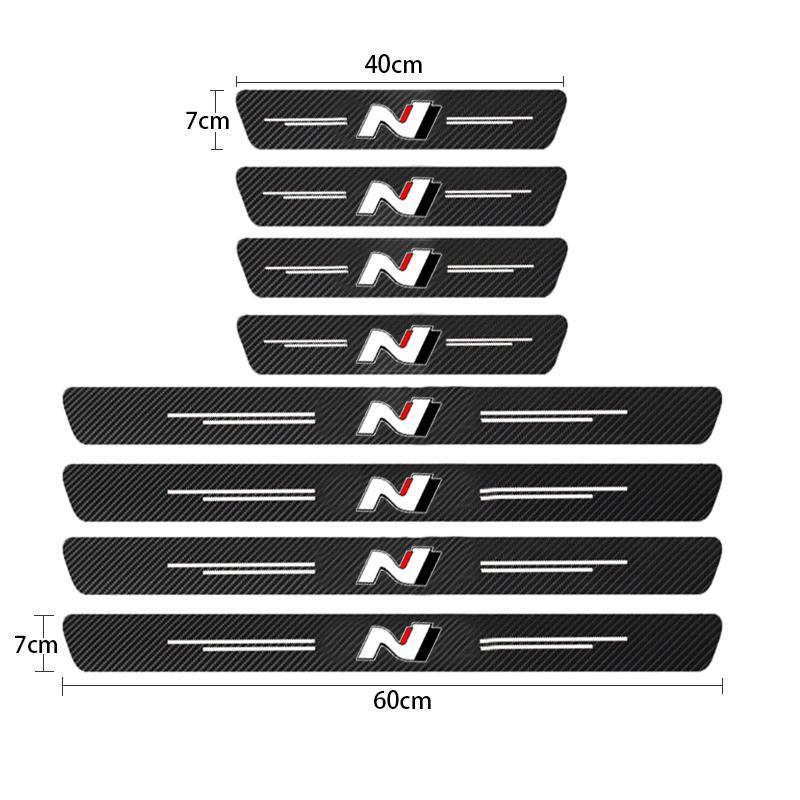 Carbon Faser Auto Aufkleber Schutz Streifen Auto Tür Sill Wasserdichte Schutz Film Für Hyundai N LINIE i30 i20 Sonata Accent tucson Elantra