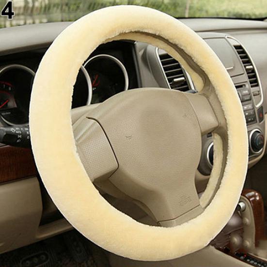 Accessoire de voiture universel, longue, douce, chaude, housse de volant en peluche