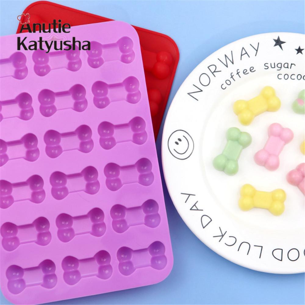 18 Units 3D Dog Bone Ice Trays Silicone Pet Treat Molds Soap Chocolate Jelly Candy Mold Cake Decorating Baking Moulds Bakeware