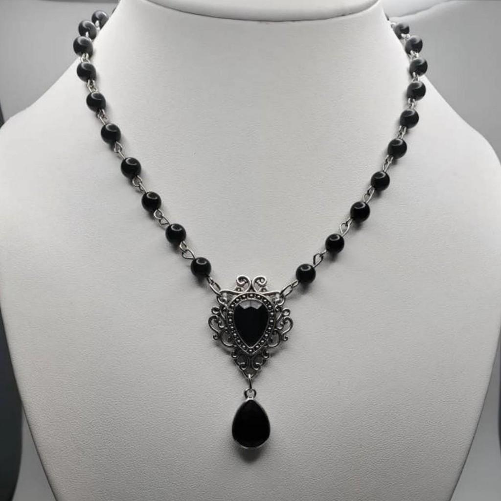 Gothic Victorian Medieval Fantasy Necklace With Geometric Pendant For Women
