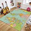 World Map Pattern Carpet Mat Rug Home Decoration Living Room Bedroom Decorative Area Rug Non-slip Floor Mat for Indoor Space
