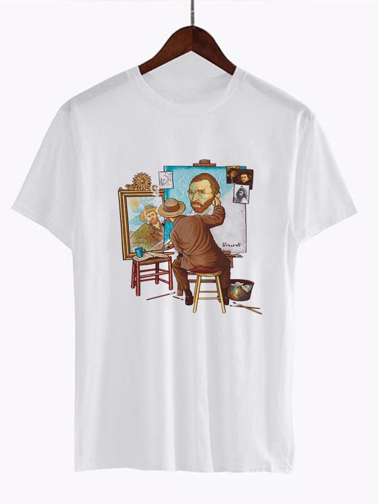 Unisex Van Gogh Van Goghing Van Gone Meme Funny T Shirt Hipsters Cute Printed Tee