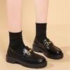 Female Shoes Fashion Mary Janes Round Toe Flats Platform Casual Comfortable Metal Solid Color Outdoors Ladies Shoes