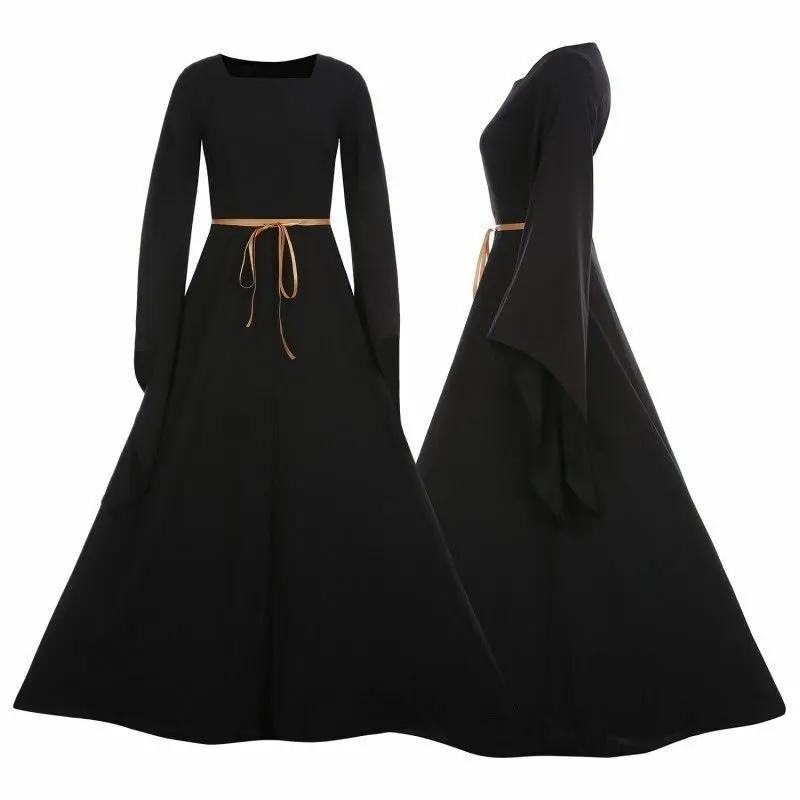 Women's Renaissance Medieval Gothic Long Dress Witch Halloween Cosplay Costume