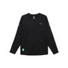 Running Series Casual Solid Color Round Neck Fleece Long Sleeve Knit Shirt Men Tops Basic-Black 952345402-4
