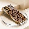 Coque de téléphone en verre plaqué motif léopard doré compatible avec Samsung Galaxy S26 S25 S24 S22 S21 S20 FE/Ultra/Plus5Ganti chute