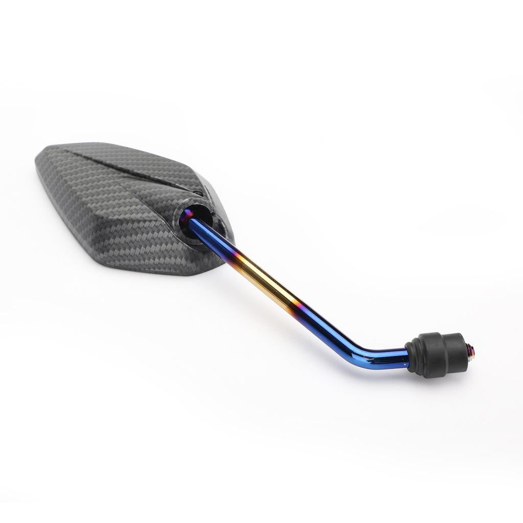 CARBON 10MM THREAD MOTORBIKE MIRRORS UNIVERSAL MOTORCYCLE BIKE SCOOTER PAIR CW 5.70" x 3.14
