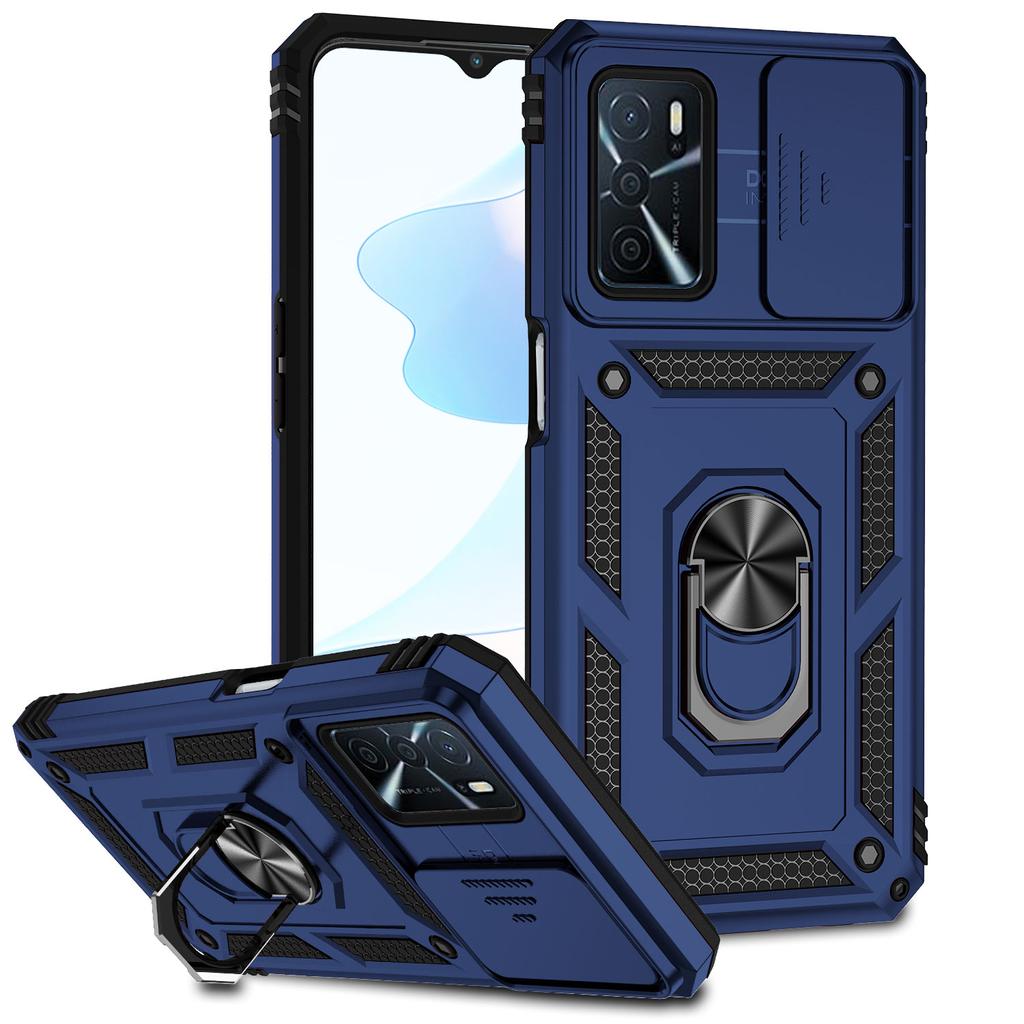 Slide Lens Cover For Oppo A54 A55 4G 5G A54S Protective Shockproof Armor Case For OPPO A16 A16S Magnetic Car Ring Holder Stand Cases