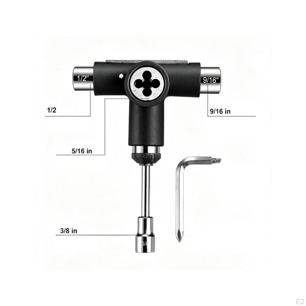 Skate Tool with Ratchet Ratcheting Allen Key Multifunction for Skateboarders,