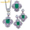 Classic Copper Alloy Zircon Ring Earrings Pendant Necklace Jewelry Sets Wedding Party Gifts