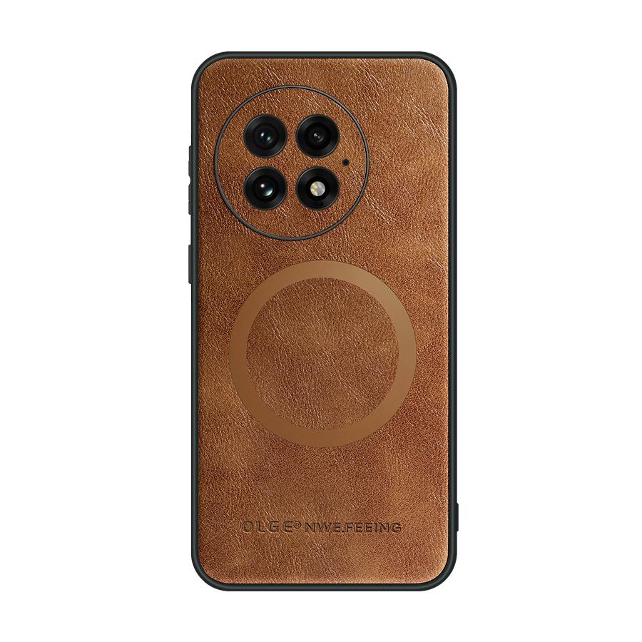 Leather Magnetic Case For One Plus 13 12 11 For Magsafe Wireless Charge Covers Shockproof Protective Sleeve Mobile Phone Cases