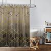 Brown Gradient Plaid Pattern Printed Shower Curtain, Waterproof, Washable, With 12 Hooks, Bathroom Shower, Bathtub, Home Use