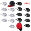 8Pcs No Drilling Baseball Caps Organizer Multi-Purpose Wall Mounted Hat Rack Home Decor