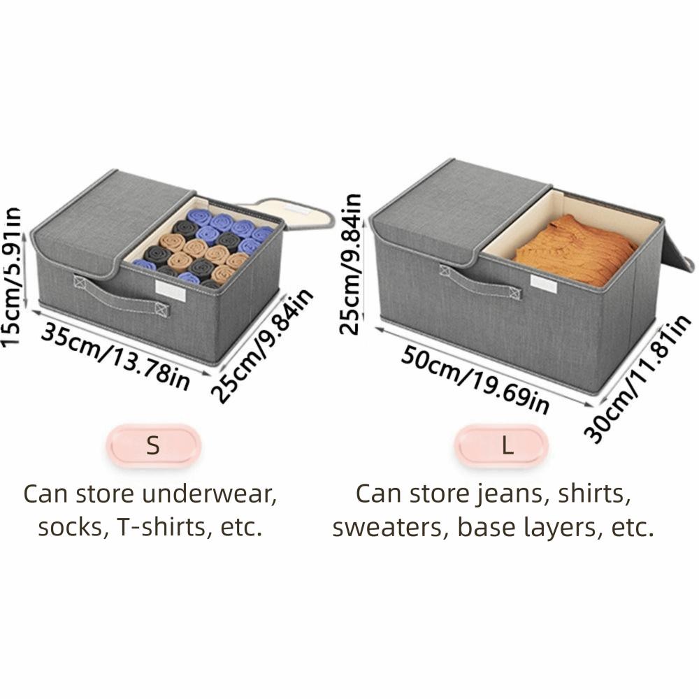 Dustproof Lid Clothing Storage Box Foldable Toy Storage Organizer Home Supplies