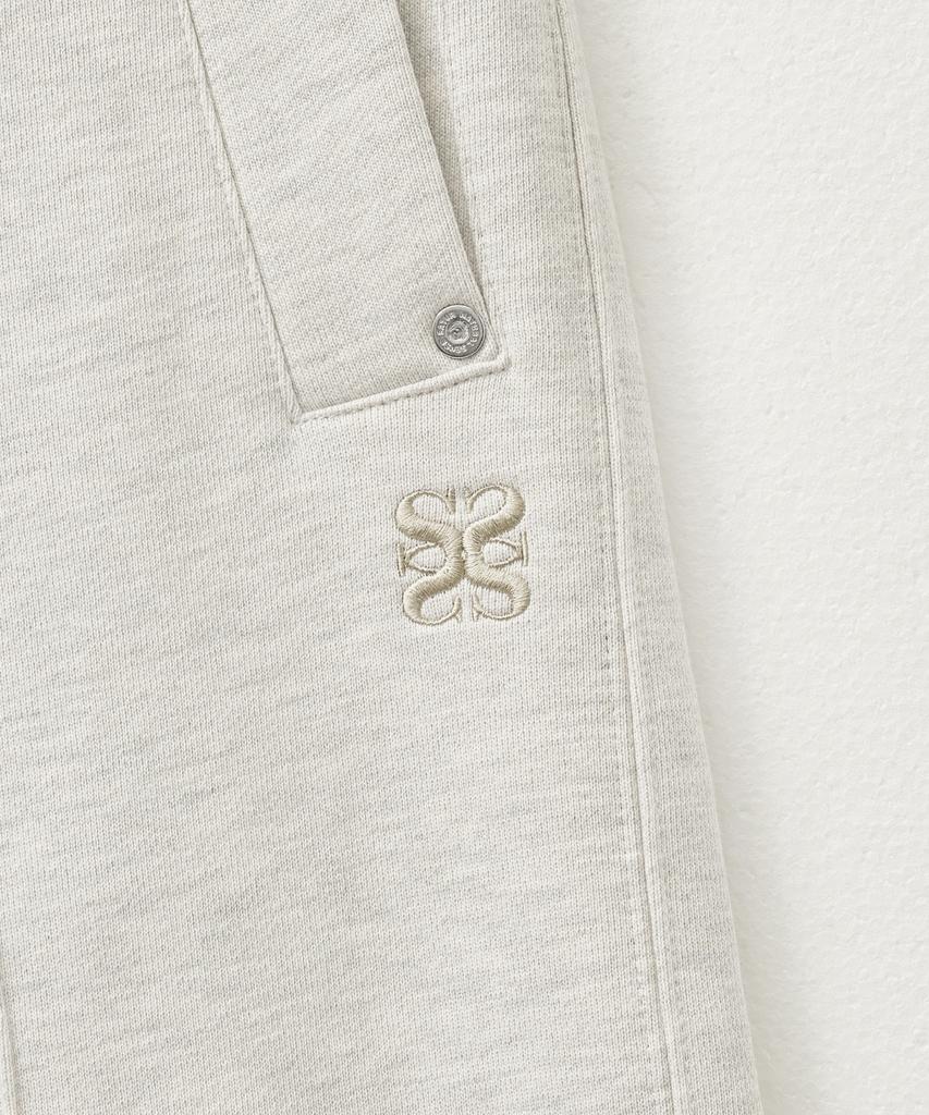 Seteo Cotton Elastic Waist Sweatpants Melange Ivory (Type B)