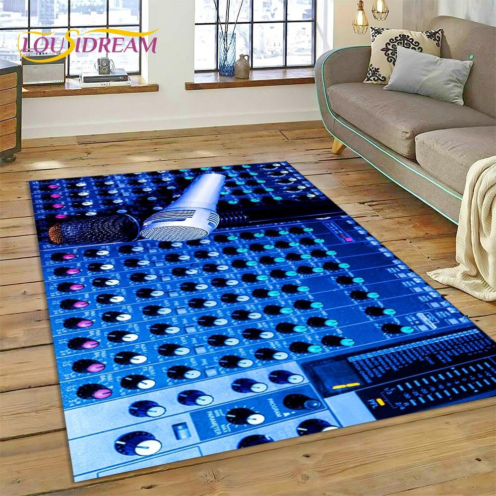 Vinyl Record Music DJ Screen Tape Rug Carpet for Living Room Bedroom Home Decor,Floor Mat Non-slip Decoration for Sofa Doormat
