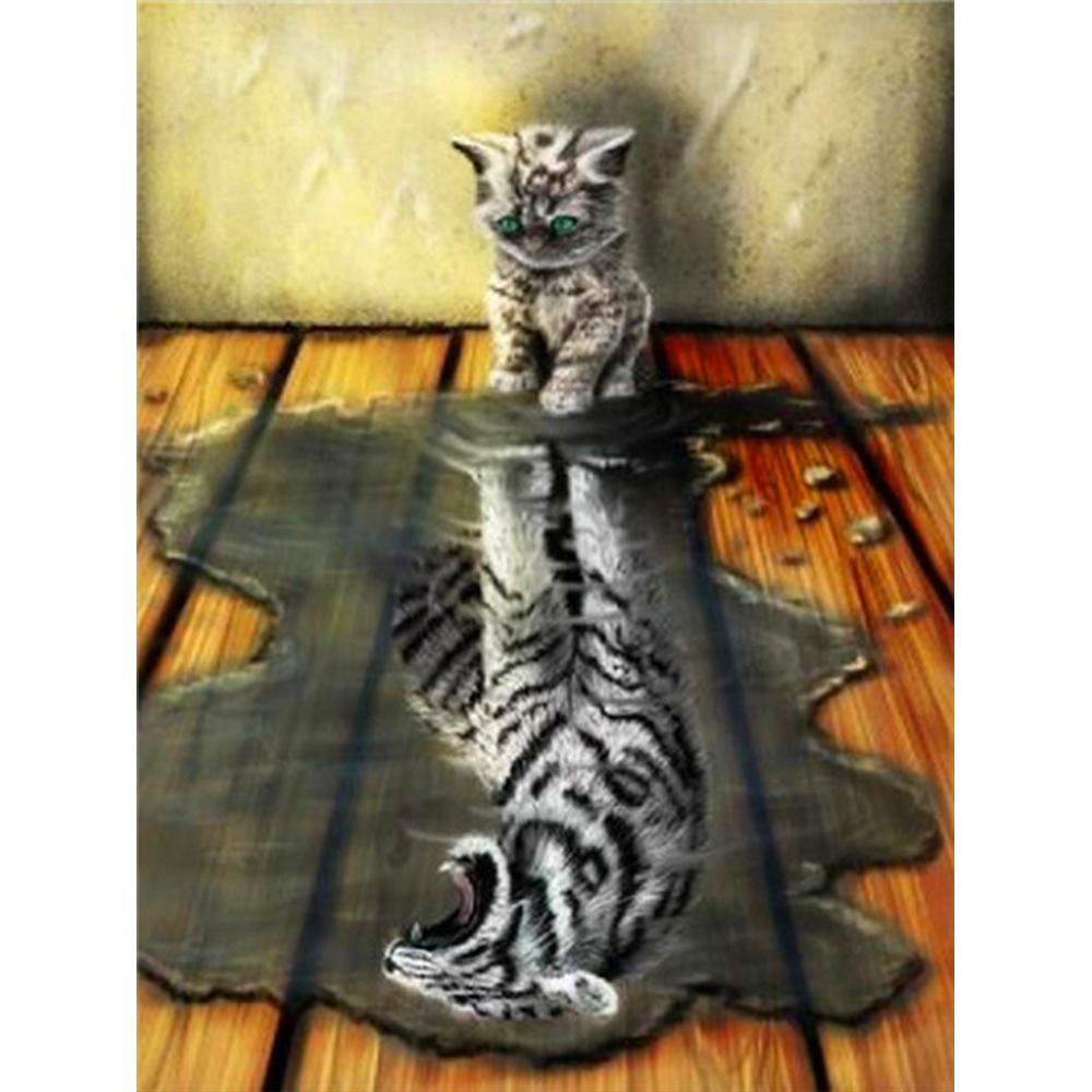 Diamant Peinture Ensemble Animal Réflexion 5D BRICOLAGE Diamant Broderie Vente Chat Chien Strass Mosaïque Point De Croix Decortion