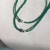 Damski Srebrny Naszyjnik z Kulkami Cubic Pearl Bling Moda