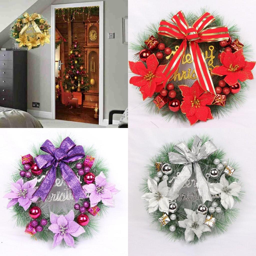 Coroană de Crăciun luxoasă din PVC pentru ușa de intrare, ghirlandă elegantă pentru decor de petrecere de Crăciun