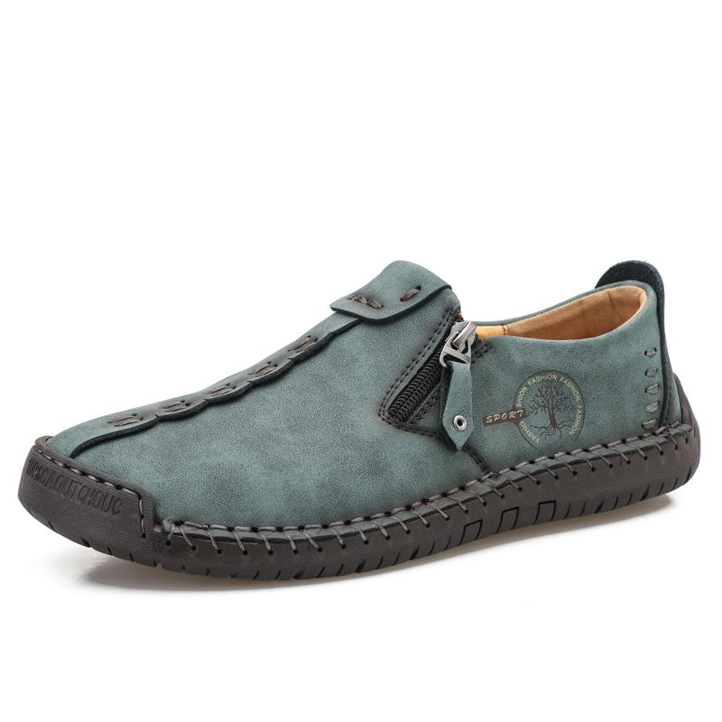Men's Leather Casual Shoes Handmade Slip On Driving Shoes