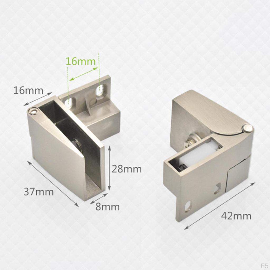 Glass Door Hinge Display Zinc Alloy with Screws Mounted Closer for Cupboard Wardrobe Replacement