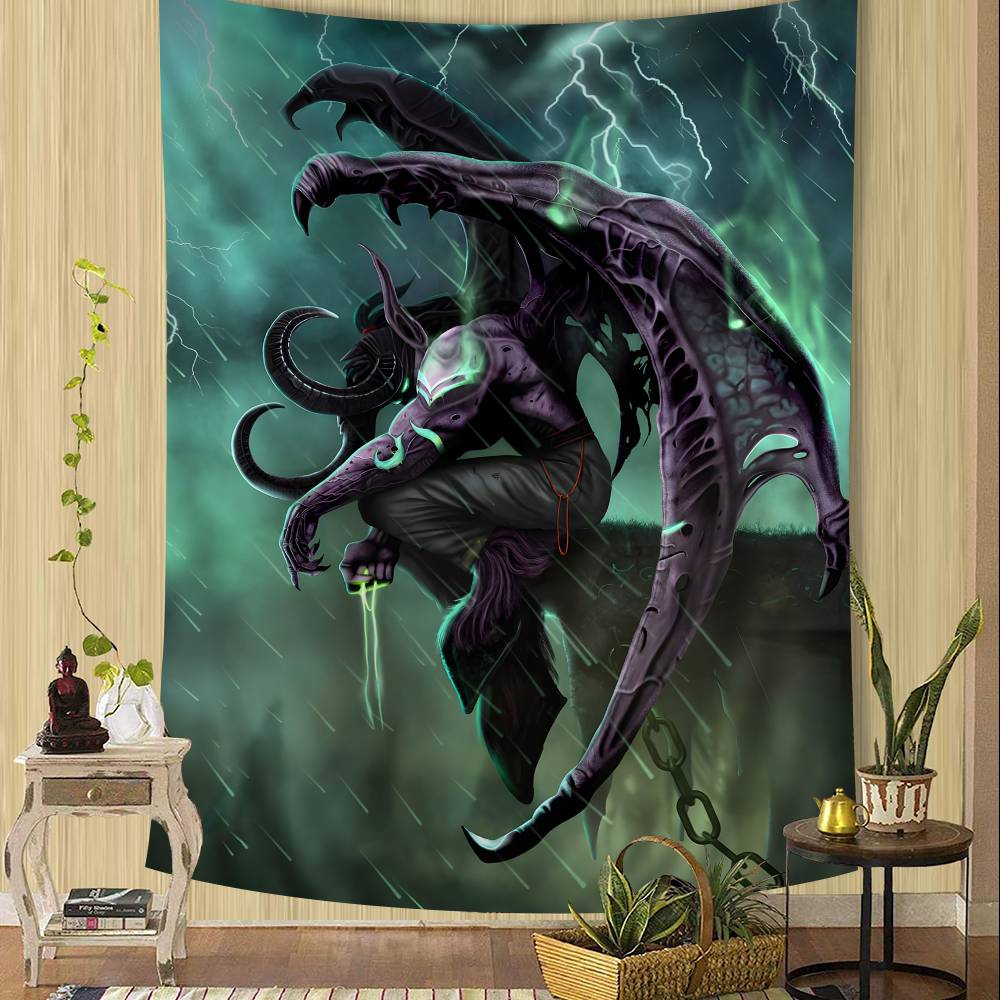 Game World Of Warcraft Colorful Tapestry Wall Hanging Home Decoration hippie bohemian decoration divination Wall Art Decor