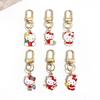 Red Christmas Hello Kitty Alloy Drip Glaze Pendant - Cartoon Japanese Winter Series