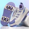Student Skating Shoes Rotating Button Four Wheel Skate Roller Shoes Roller Skating Removable Kid Shoes with Wheels