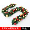9FT Christmas Garland with Lights - Pre-Lit Artificial Green Christmas Garland for Stair Railings Mantle Decorations with Red Flowers, Berry Clusters