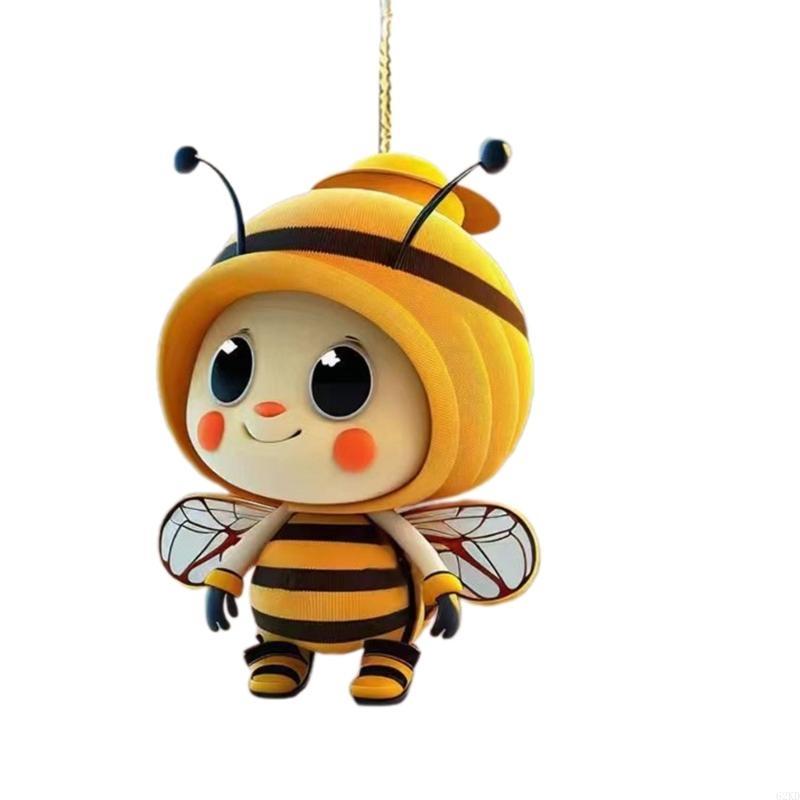 Ornement Abeilles 62KD, Décorations Suspendues pour Rétroviseur de Voiture Acrylique Support de Rétroviseur Intérieur de Voiture