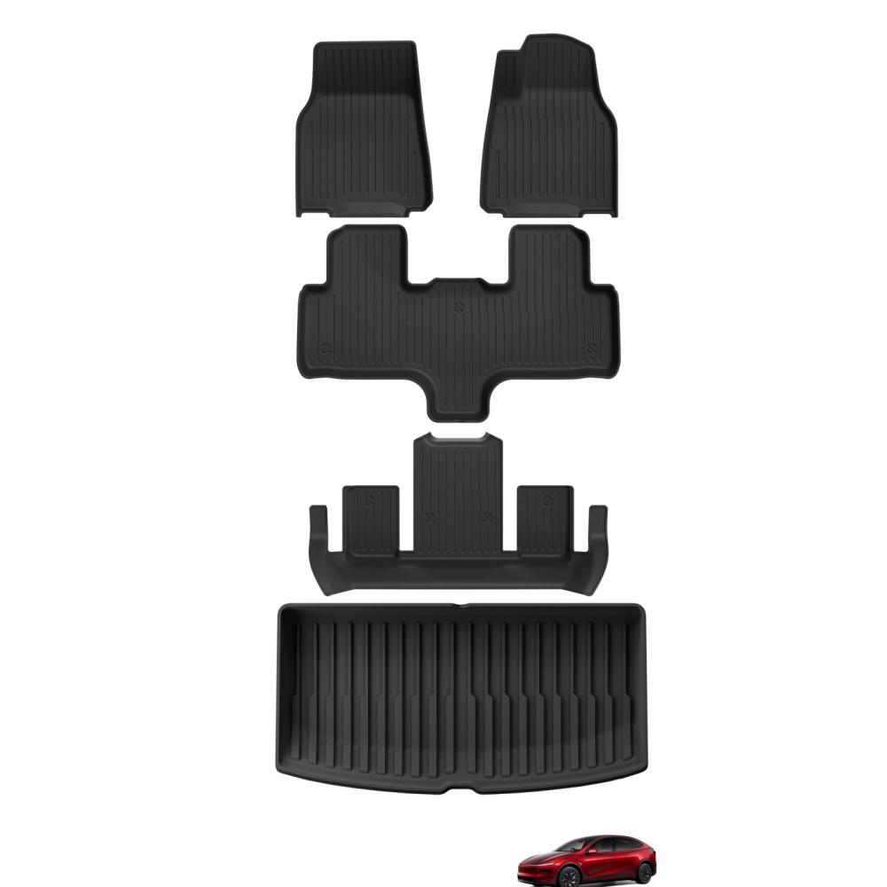 Smabee Right Drive for Tesla Model YL 6seats 2025 2026 Car Floor Mats Cargo Liner Trunk Pad TPE 3D Waterproof Accessories Black